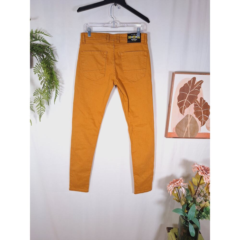 The Charj Women's Cotton Yellow Denim Pants Size 10/11 - Picture 3 of 5